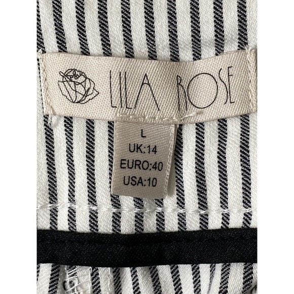 Lila Rose Shorts Womens Size Large Striped Bermuda Pull On Mid Rise Stretchy - Picture 8 of 9